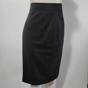 Akris Punto Women's Pencil Wool Classic Skirt, Sz 10 Gray Career Wear